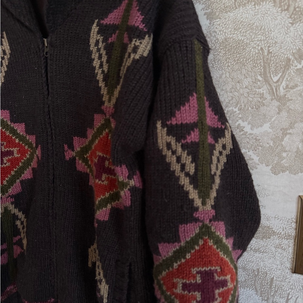 Geometric Patterned Knit Jacket - image 3